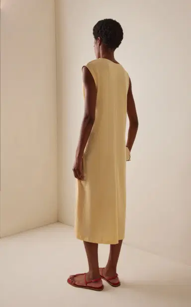 TOTEME Tie-Detailed Jersey Midi Dress | Thumbnail 4 TOTEME Tie-Detailed Jersey Midi Dress | Thumbnail 4