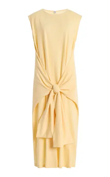 TOTEME Tie-Detailed Jersey Midi Dress | Thumbnail 1 TOTEME Tie-Detailed Jersey Midi Dress | Thumbnail 1