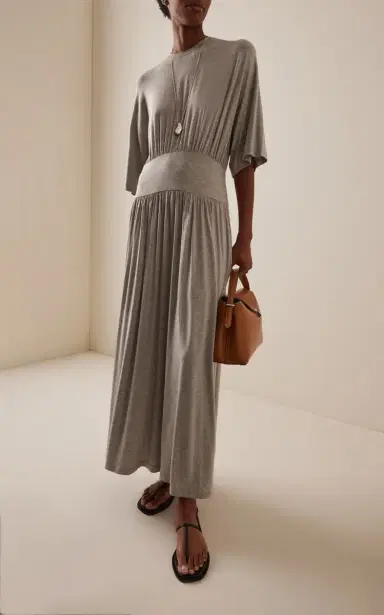 TOTEME Cinched Jersey T-Shirt Maxi Dress | Thumbnail 2 TOTEME Cinched Jersey T-Shirt Maxi Dress | Thumbnail 2