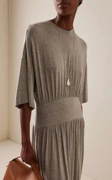TOTEME Cinched Jersey T-Shirt Maxi Dress | Thumbnail 3 TOTEME Cinched Jersey T-Shirt Maxi Dress | Thumbnail 3