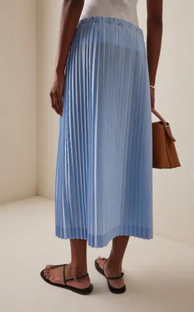 TOTEME Pleated Cotton-Blend Midi Drawstring Skirt | Thumbnail 4 TOTEME Pleated Cotton-Blend Midi Drawstring Skirt | Thumbnail 4