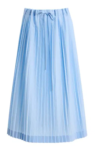 TOTEME Pleated Cotton-Blend Midi Drawstring Skirt | Thumbnail 1 TOTEME Pleated Cotton-Blend Midi Drawstring Skirt | Thumbnail 1