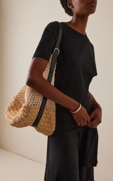 TOTEME Belted Woven Raffia Tote Bag | Thumbnail 3 TOTEME Belted Woven Raffia Tote Bag | Thumbnail 3