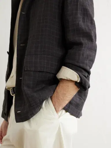 Boglioli Checked Linen Overshirt - Men | Thumbnail 5 Boglioli Checked Linen Overshirt - Men | Thumbnail 5