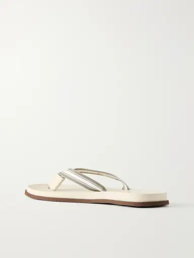 Brunello Cucinelli Striped Canvas Flip Flops - Men | Thumbnail 3 Brunello Cucinelli Striped Canvas Flip Flops - Men | Thumbnail 3