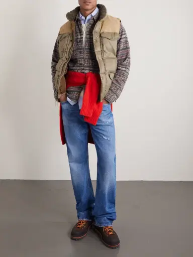 RRL Suede-Trimmed Shell Gilet - Men | Thumbnail 2 RRL Suede-Trimmed Shell Gilet - Men | Thumbnail 2