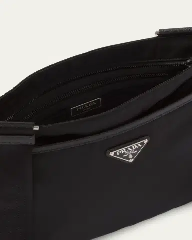 Prada Men's Nylon and Saffiano Crossbody Bag | Thumbnail 4 Prada Men's Nylon and Saffiano Crossbody Bag | Thumbnail 4