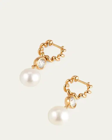 Boochier 18K Pearl and Diamond Beaching Earrings | Thumbnail 3 Boochier 18K Pearl and Diamond Beaching Earrings | Thumbnail 3