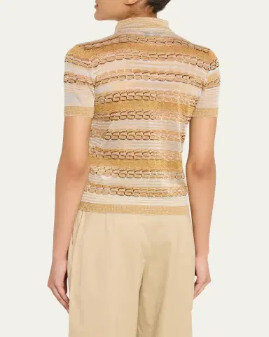 Missoni Brocade Pattern Polo Shirt | Thumbnail 3 Missoni Brocade Pattern Polo Shirt | Thumbnail 3