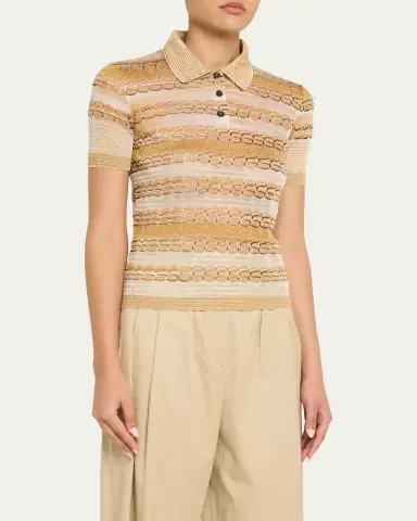Missoni Brocade Pattern Polo Shirt | Thumbnail 4 Missoni Brocade Pattern Polo Shirt | Thumbnail 4