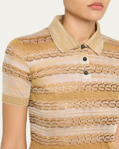 Missoni Brocade Pattern Polo Shirt | Thumbnail 5 Missoni Brocade Pattern Polo Shirt | Thumbnail 5
