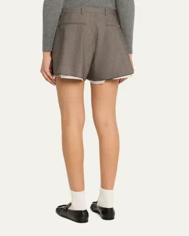 Nackiyé Pleated Split Tailored Shorts | Thumbnail 3 Nackiyé Pleated Split Tailored Shorts | Thumbnail 3