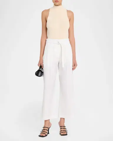 Proenza Schouler White Label Cropped Raver Pants in Poplin | Thumbnail 6 Proenza Schouler White Label Cropped Raver Pants in Poplin | Thumbnail 6