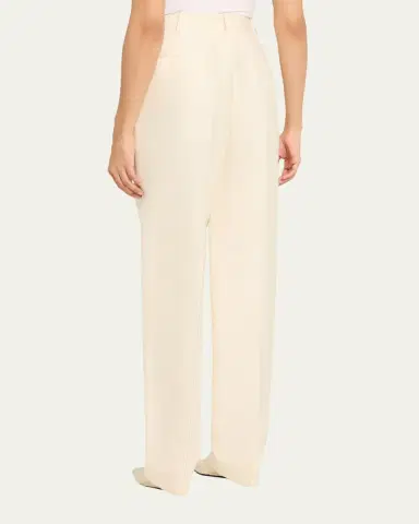 PRABAL GURUNG Carrot Silk Pleated Straight-Leg Trousers | Thumbnail 3 PRABAL GURUNG Carrot Silk Pleated Straight-Leg Trousers | Thumbnail 3