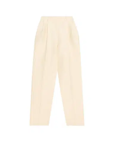 PRABAL GURUNG Carrot Silk Pleated Straight-Leg Trousers | Thumbnail 1 PRABAL GURUNG Carrot Silk Pleated Straight-Leg Trousers | Thumbnail 1