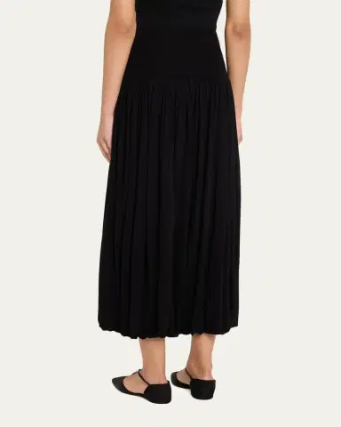Toteme Soft Gathered Bubble-Hem Midi Skirt | Thumbnail 3 Toteme Soft Gathered Bubble-Hem Midi Skirt | Thumbnail 3