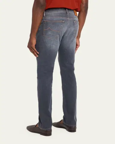 Jacob Cohen Men's Slim Straight-Leg Washed Black Denim Jeans | Thumbnail 3 Jacob Cohen Men's Slim Straight-Leg Washed Black Denim Jeans | Thumbnail 3