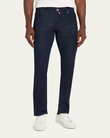 Jacob Cohen Men's Slim Straight-Leg Dark-Wash Denim Jeans | Thumbnail 4 Jacob Cohen Men's Slim Straight-Leg Dark-Wash Denim Jeans | Thumbnail 4