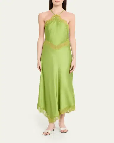 A.L.C. Lucia Satin & Lace Midi Dress | Thumbnail 2 A.L.C. Lucia Satin & Lace Midi Dress | Thumbnail 2