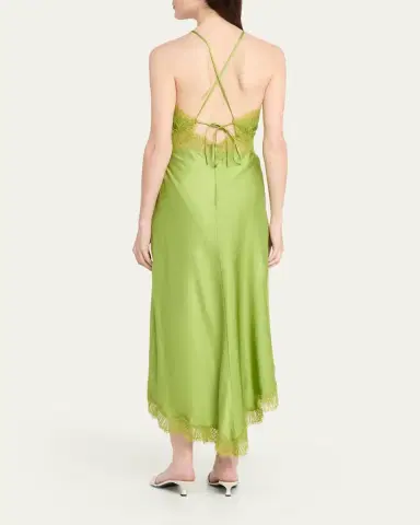 A.L.C. Lucia Satin & Lace Midi Dress | Thumbnail 3 A.L.C. Lucia Satin & Lace Midi Dress | Thumbnail 3