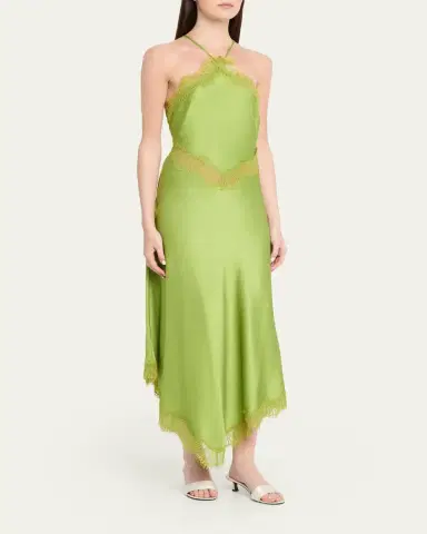 A.L.C. Lucia Satin & Lace Midi Dress | Thumbnail 4 A.L.C. Lucia Satin & Lace Midi Dress | Thumbnail 4
