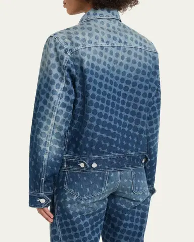 CHRISTOPHER JOHN ROGERS Halftone Wiggle Dot Denim Jacket | Thumbnail 3 CHRISTOPHER JOHN ROGERS Halftone Wiggle Dot Denim Jacket | Thumbnail 3