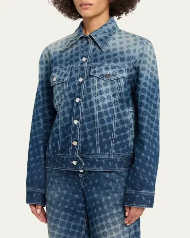 CHRISTOPHER JOHN ROGERS Halftone Wiggle Dot Denim Jacket | Thumbnail 4 CHRISTOPHER JOHN ROGERS Halftone Wiggle Dot Denim Jacket | Thumbnail 4