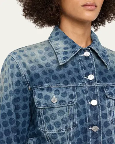 CHRISTOPHER JOHN ROGERS Halftone Wiggle Dot Denim Jacket | Thumbnail 5 CHRISTOPHER JOHN ROGERS Halftone Wiggle Dot Denim Jacket | Thumbnail 5