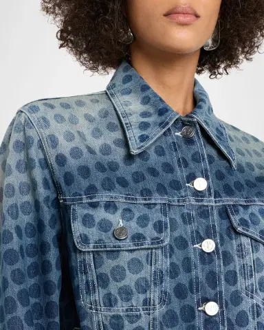 CHRISTOPHER JOHN ROGERS Halftone Wiggle Dot Denim Jacket | Thumbnail 9 CHRISTOPHER JOHN ROGERS Halftone Wiggle Dot Denim Jacket | Thumbnail 9