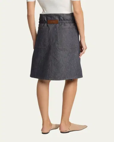 Courrèges Denim Back Panel Bermuda Shorts With Belt | Thumbnail 3 Courrèges Denim Back Panel Bermuda Shorts With Belt | Thumbnail 3