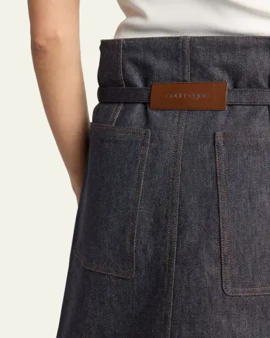 Courrèges Denim Back Panel Bermuda Shorts With Belt | Thumbnail 5 Courrèges Denim Back Panel Bermuda Shorts With Belt | Thumbnail 5