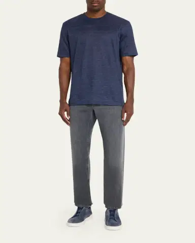 Zegna Men's City Grey Denim Slim-Straight Fit Jeans | Thumbnail 2 Zegna Men's City Grey Denim Slim-Straight Fit Jeans | Thumbnail 2