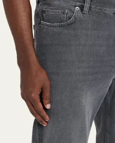 Zegna Men's City Grey Denim Slim-Straight Fit Jeans | Thumbnail 5 Zegna Men's City Grey Denim Slim-Straight Fit Jeans | Thumbnail 5