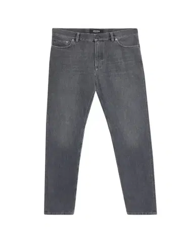 Zegna Men's City Grey Denim Slim-Straight Fit Jeans | Thumbnail 1 Zegna Men's City Grey Denim Slim-Straight Fit Jeans | Thumbnail 1