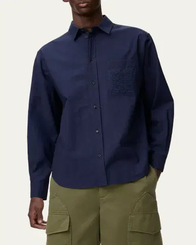 LOEWE x Paula's Ibiza Men's Long-Sleeve Anagram Pocket Shirt | Thumbnail 4 LOEWE x Paula's Ibiza Men's Long-Sleeve Anagram Pocket Shirt | Thumbnail 4