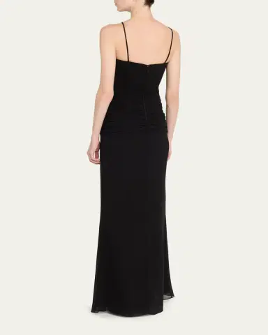 Rebecca Vallance Astros Draped Crystal-Trim Halter Gown | Thumbnail 3 Rebecca Vallance Astros Draped Crystal-Trim Halter Gown | Thumbnail 3
