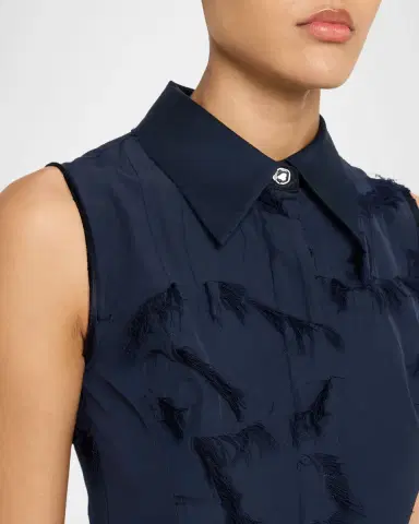 Jason Wu Collection Sleeveless Fringed Cotton Fil Coupe Mini Shirtdress | Thumbnail 9 Jason Wu Collection Sleeveless Fringed Cotton Fil Coupe Mini Shirtdress | Thumbnail 9