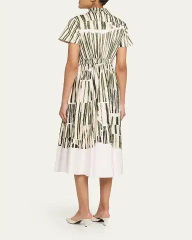 Jason Wu Collection Stripe Collage-Print Short-Sleeve Midi Shirtdress | Thumbnail 3 Jason Wu Collection Stripe Collage-Print Short-Sleeve Midi Shirtdress | Thumbnail 3