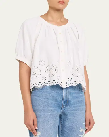 FRAME The Eyelet Resort Blouse | Thumbnail 4 FRAME The Eyelet Resort Blouse | Thumbnail 4