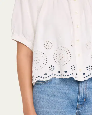 FRAME The Eyelet Resort Blouse | Thumbnail 5 FRAME The Eyelet Resort Blouse | Thumbnail 5