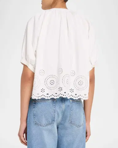 FRAME The Eyelet Resort Blouse | Thumbnail 7 FRAME The Eyelet Resort Blouse | Thumbnail 7