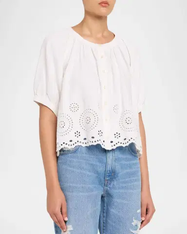 FRAME The Eyelet Resort Blouse | Thumbnail 8 FRAME The Eyelet Resort Blouse | Thumbnail 8