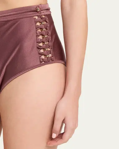Zimmermann Aster Bead Detail High-Waist Bikini Bottoms | Thumbnail 4 Zimmermann Aster Bead Detail High-Waist Bikini Bottoms | Thumbnail 4