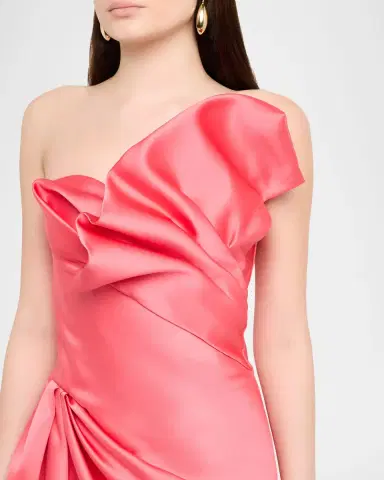 Atelier Prabal Gurung Tamara Strapless Ruffle Satin A-Line Gown | Thumbnail 4 Atelier Prabal Gurung Tamara Strapless Ruffle Satin A-Line Gown | Thumbnail 4