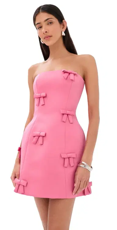 Leo Lin Roselle Bow Mini Dress Fuchsia | Thumbnail 1 Leo Lin Roselle Bow Mini Dress Fuchsia | Thumbnail 1