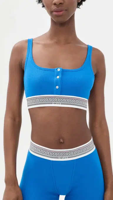 Versace Bio Cotton Rib Bra Electric Blue | Thumbnail 2 Versace Bio Cotton Rib Bra Electric Blue | Thumbnail 2