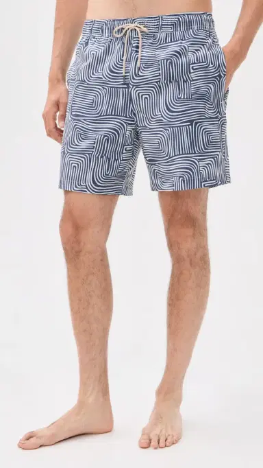 Fair Harbor The Bayberry Swim Trunks 7 Navy Wavy Sands | Thumbnail 2 Fair Harbor The Bayberry Swim Trunks 7 Navy Wavy Sands | Thumbnail 2