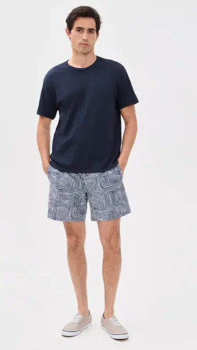 Fair Harbor The Bayberry Swim Trunks 7 Navy Wavy Sands | Thumbnail 5 Fair Harbor The Bayberry Swim Trunks 7 Navy Wavy Sands | Thumbnail 5