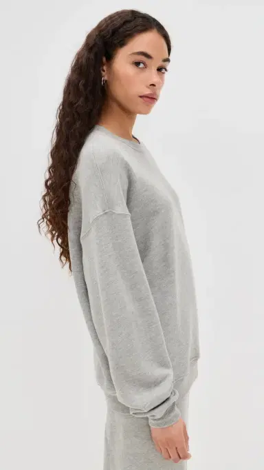 ÉTERNE Oversized Crew Neck Sweatshirt Heather Grey | Thumbnail 4 ÉTERNE Oversized Crew Neck Sweatshirt Heather Grey | Thumbnail 4
