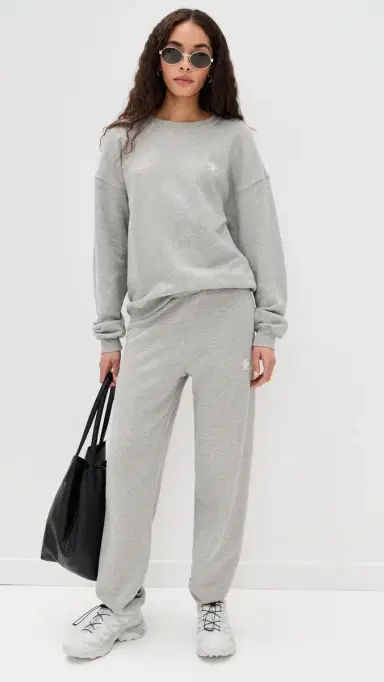 ÉTERNE Oversized Crew Neck Sweatshirt Heather Grey | Thumbnail 5 ÉTERNE Oversized Crew Neck Sweatshirt Heather Grey | Thumbnail 5